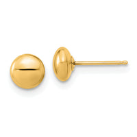 14k Gold Polished Button Post Earrings-YE1817Y
