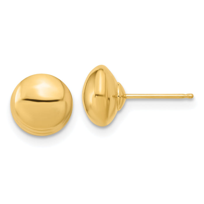 14k Polished Button Post Earrings-YE1818