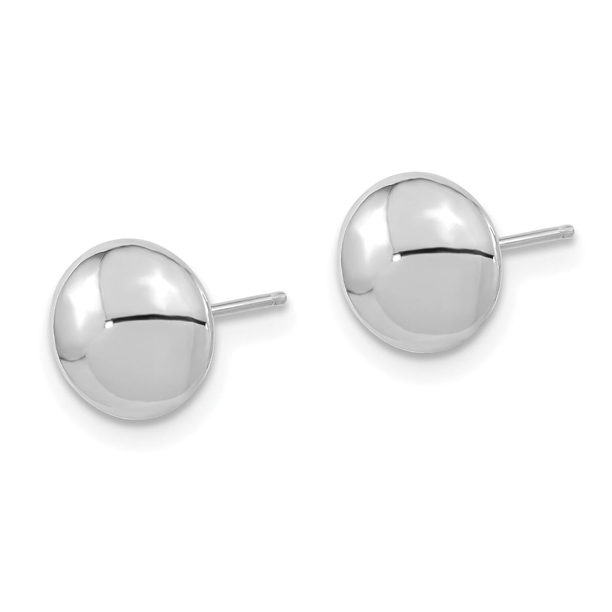 14k White Gold Polished Button Post Earrings-YE1818W