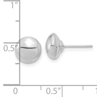 14k White Gold Polished Button Post Earrings-YE1818W