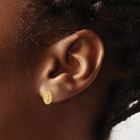 14k Polished Our Lady of Guadalupe Post Earrings-YE1827