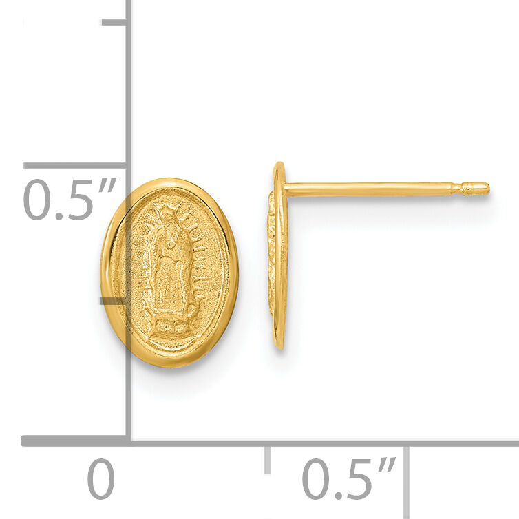 14k Polished Our Lady of Guadalupe Post Earrings-YE1827