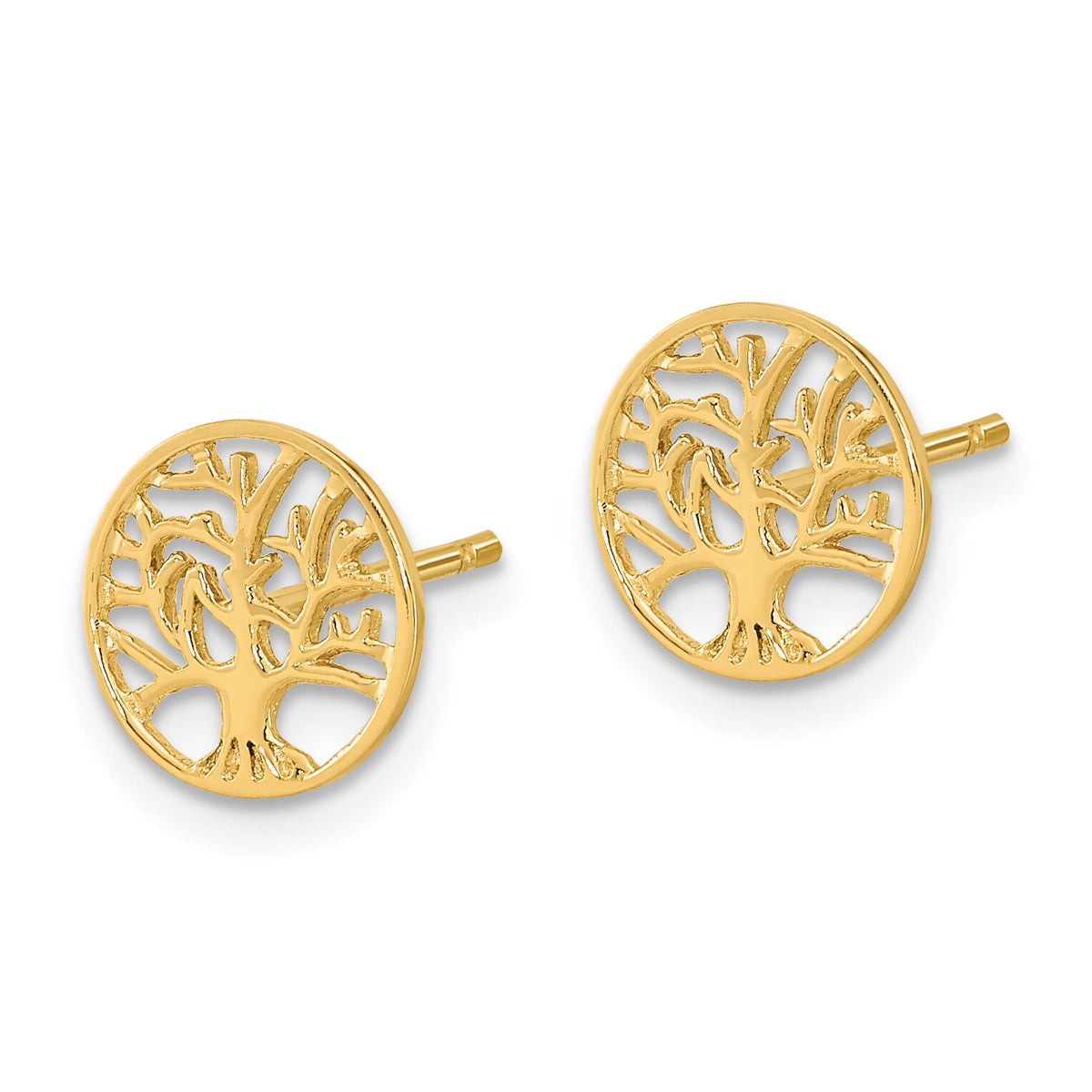 14k Round Tree Post Earrings-YE1829