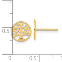 14k Round Tree Post Earrings-YE1829