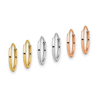 14K Tri Color 3-pair Hoop Earrings Set-YE1835