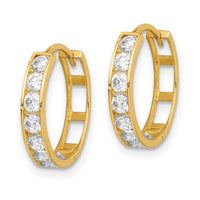 14K CZ Hinged Hoop Earrings-YE1839