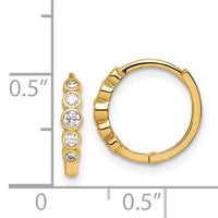 14K CZ Hinged Hoop Earrings-YE1840