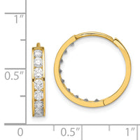 14K CZ Hinged Hoop Earrings-YE1843