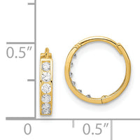 14K CZ Hinged Hoop Earrings-YE1845
