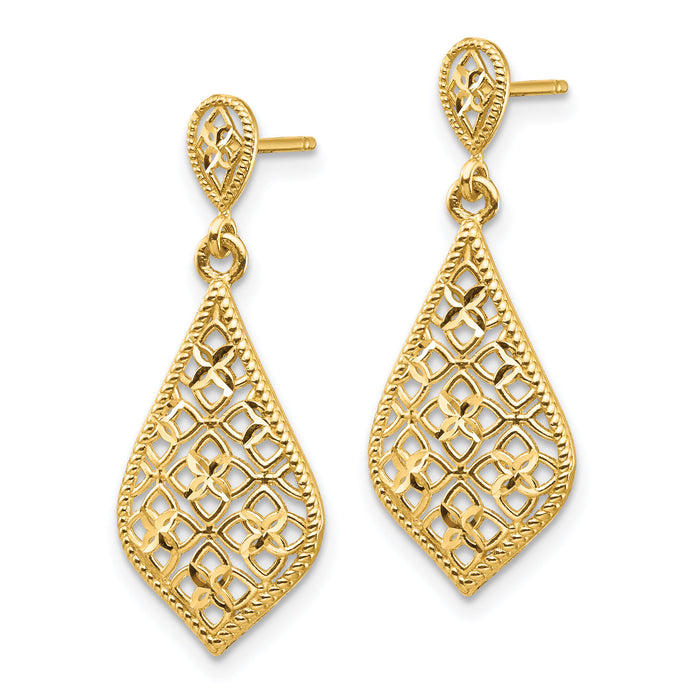 14K Fancy Dangle Post Earrings-YE1861