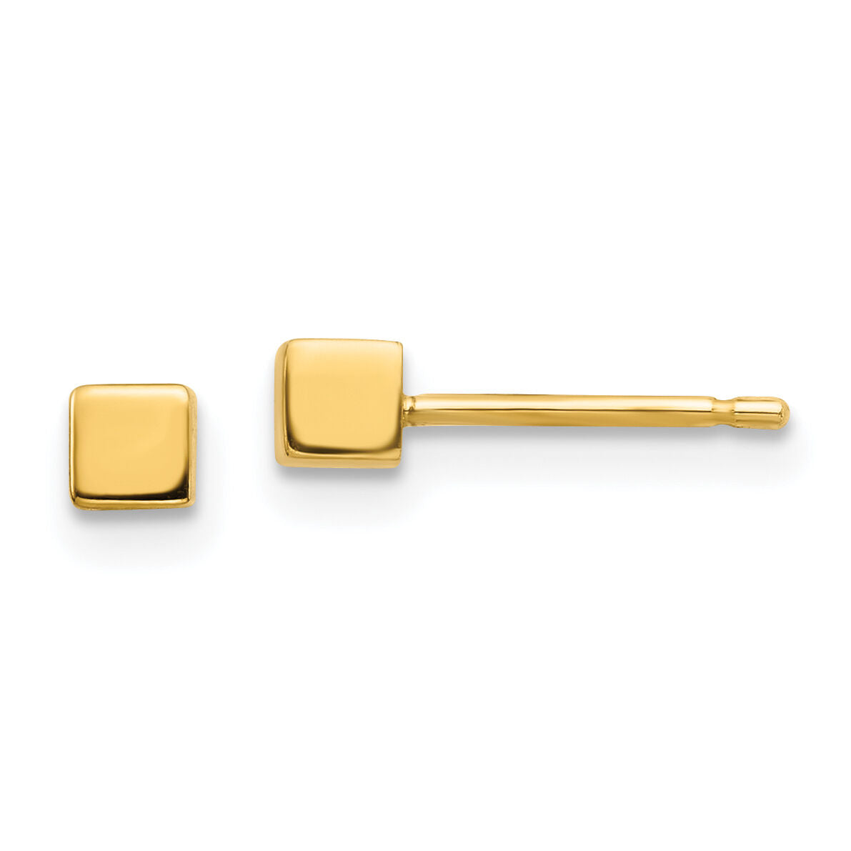 14K Square Stud Earrings-YE1877