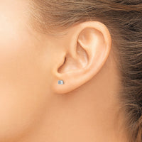 14K White Gold Square Stud Earrings-YE1878