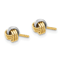 14K White Rhodium Love Knot Post Earring-YE1879