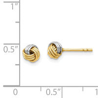 14K White Rhodium Love Knot Post Earring-YE1879