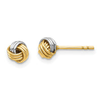 14K White Rhodium Love Knot Post Earring-YE1879