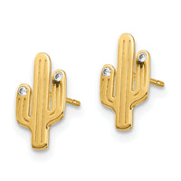 14K Cactus CZ Stud Earrings-YE1891