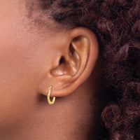 14K Polished Twist Hoop Earrings-YE1899