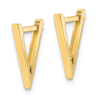 14K Polished Triangle Hoop Earrings-YE1918