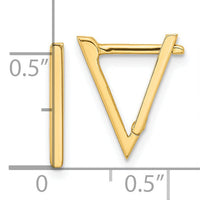 14K Polished Triangle Hoop Earrings-YE1918