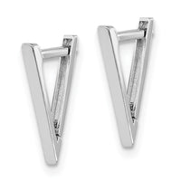 14K White Gold Polished Triangle Hoop Earrings-YE1918W