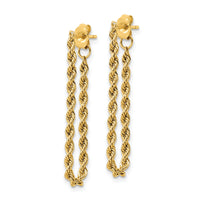 14k Polished Rope Dangle Earrings-YE1927