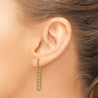 14k Polished Rope Dangle Earrings-YE1927