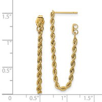 14k Polished Rope Dangle Earrings-YE1927