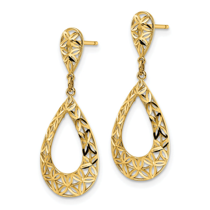 14k D/C Dangle Post Earrings-YE1934