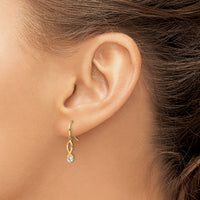14k CZ Dangle Earrings-YE1935