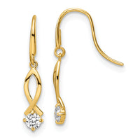 14k CZ Dangle Earrings-YE1935