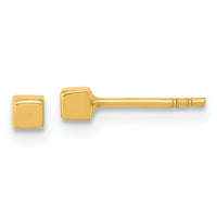 14K Polished Cube Post Earrings-YE1944