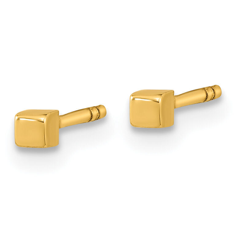 14K Polished Cube Post Earrings-YE1945