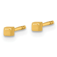 14K Polished Cube Post Earrings-YE1945