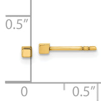 14K Polished Cube Post Earrings-YE1945