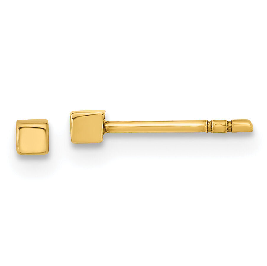 14K Polished Cube Post Earrings-YE1945