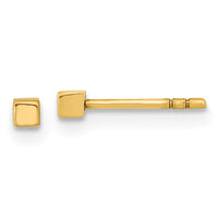 14K Polished Cube Post Earrings-YE1945
