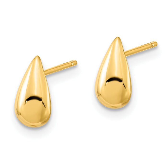 14K Polished Teardrop Post Earrings-YE1962