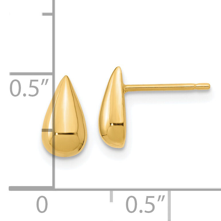 14K Polished Teardrop Post Earrings-YE1962