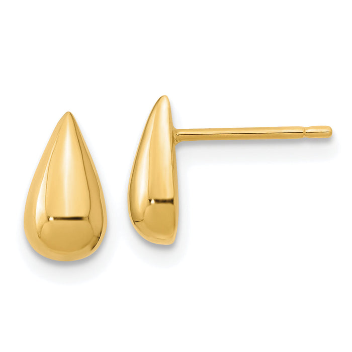 14K Polished Teardrop Post Earrings-YE1962