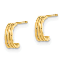 14K Polished Hoop Post Earrings-YE1970