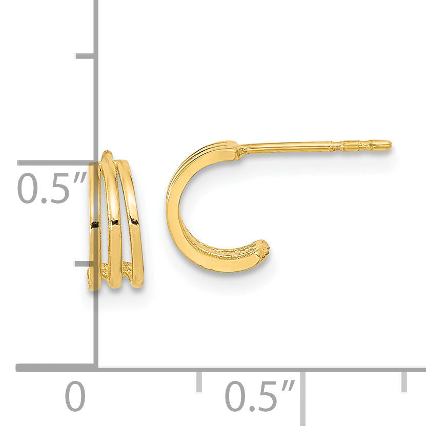 14K Polished Hoop Post Earrings-YE1970