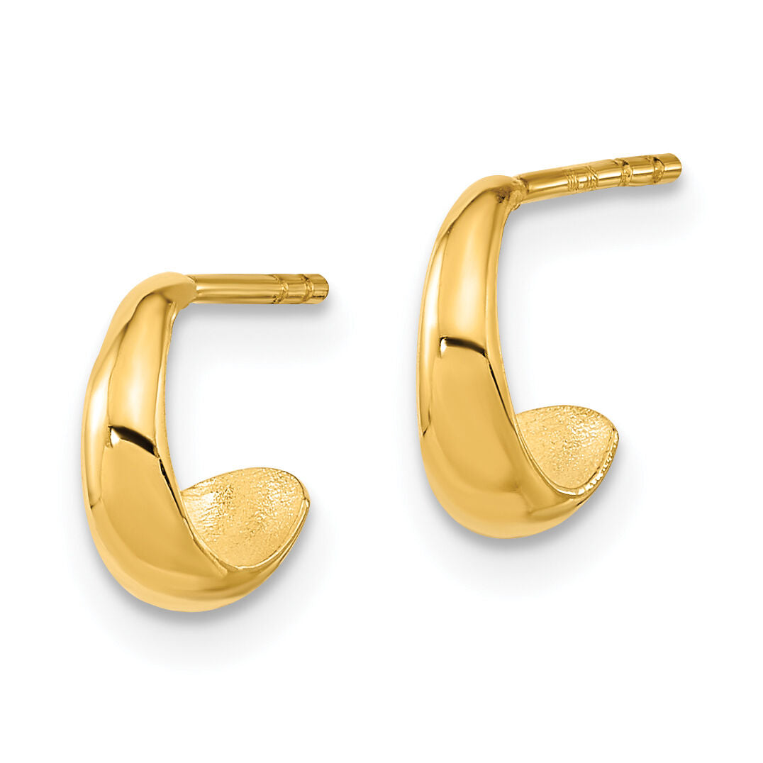 14K Polished Hoop Post Earrings-YE1974