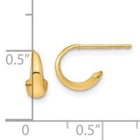 14K Polished Hoop Post Earrings-YE1974