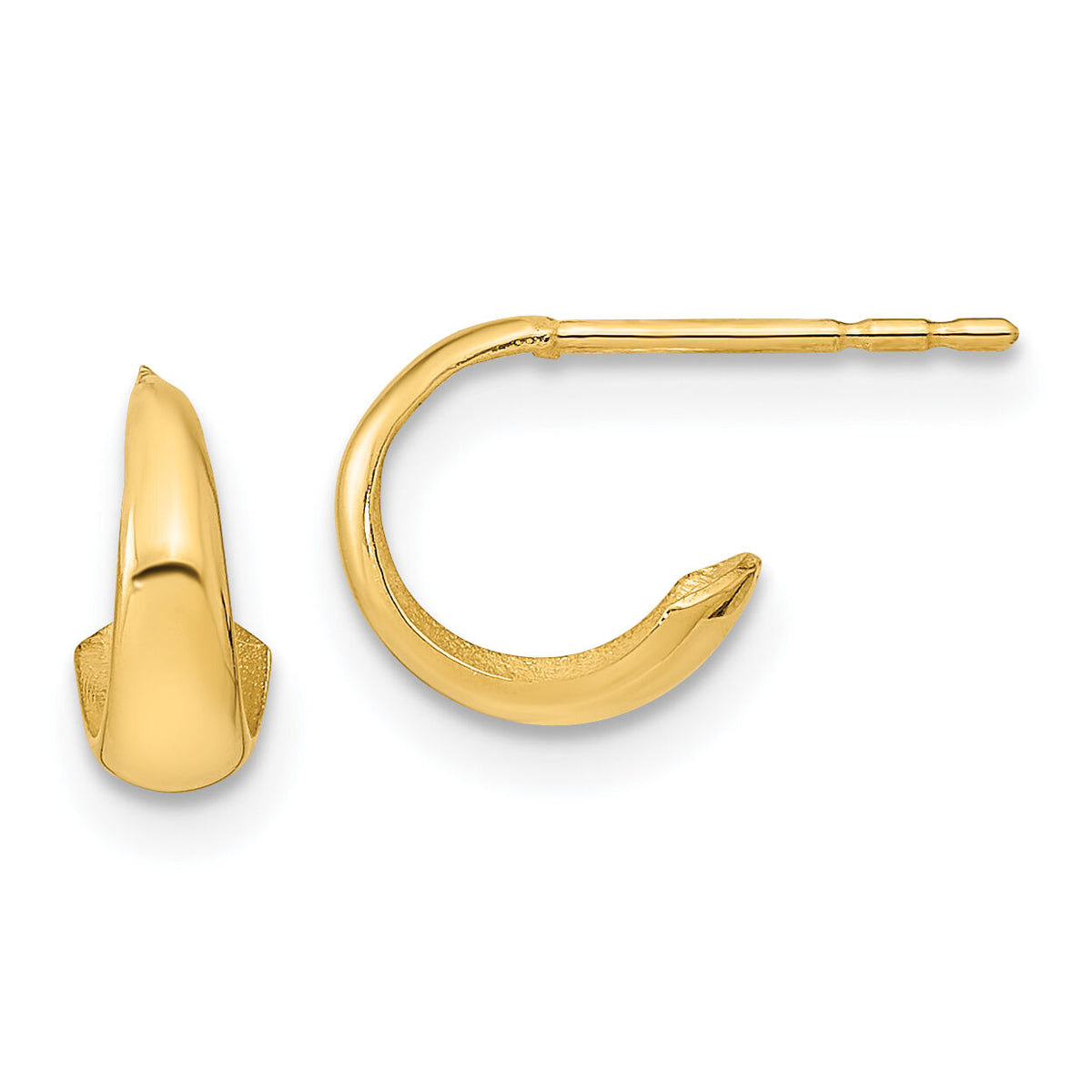 14K Polished Hoop Post Earrings-YE1974