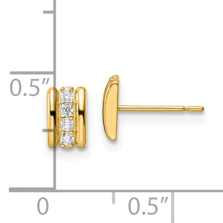 14K CZ Post Earrings-YE1987