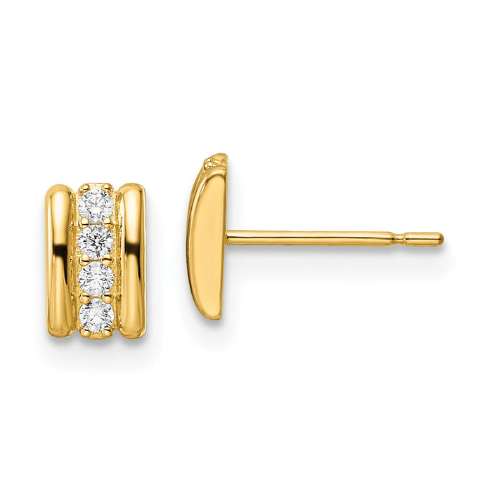 14K CZ Post Earrings-YE1987