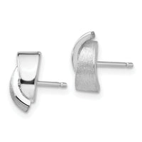 14k White Gold Polished & Satin Fancy Post Earrings-YE199