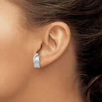 14k White Gold Polished & Satin Fancy Post Earrings-YE199