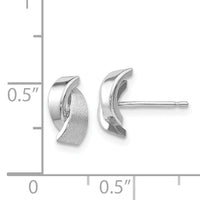 14k White Gold Polished & Satin Fancy Post Earrings-YE199