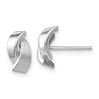 14k White Gold Polished & Satin Fancy Post Earrings-YE199